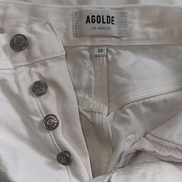 Agolde 90’s mid rise loose Vanish white jeans 23 - Picture 8 of 9